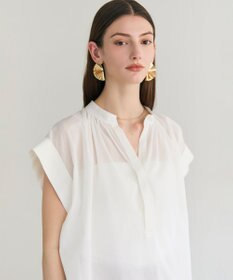 BEIGE， BAC / コットンシアー ギャザーブラウス