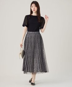 ANY SIS 【洗える】チュールスリーブ ニット