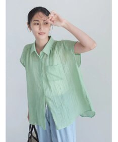 Te chichi 【7色展開】シャンブレーボイルフレンチスリーブシャツ