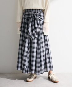 Green Parks イージーケアチェックボリュームスカート