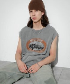 WEGO 【ユニセックス着用アイテム/手洗い可】ピグメントグラフィックノースリーブ