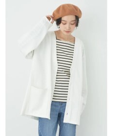 earth music&ecology ヘリンボーン調Ｖネックカーディガン