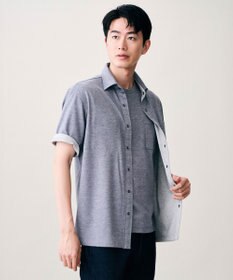 JOSEPH ABBOUD 【キングサイズ・ジャージー素材・ストレッチ】バーシブルジャージー シャツ
