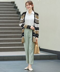 Tiaclasse マルチボーダーカーディガン