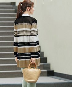 Tiaclasse マルチボーダーカーディガン