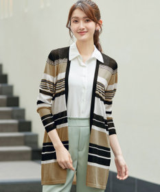 Tiaclasse マルチボーダーカーディガン