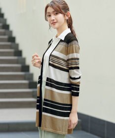 Tiaclasse マルチボーダーカーディガン