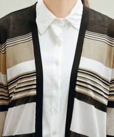 Tiaclasse マルチボーダーカーディガン