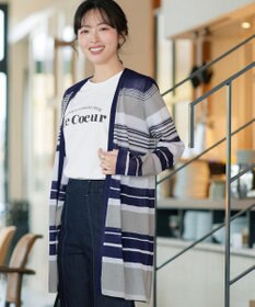 Tiaclasse マルチボーダーカーディガン