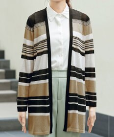 Tiaclasse マルチボーダーカーディガン
