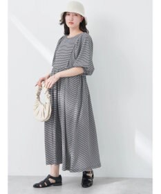 earth music&ecology ボリュームスリーブＣｈｅｃｋワンピース