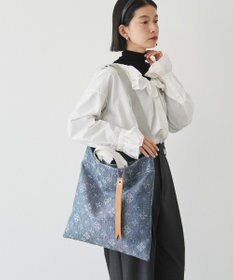 russet デニムジャガード2WAYビッグトートバッグ(CE-1687)