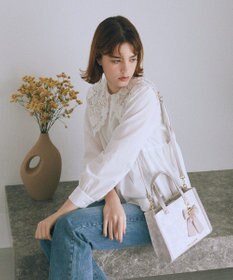 Maison de FLEUR フラワーガーデンプリント2Wayスクエアトート