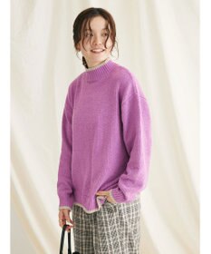 CRAFT STANDARD BOUTIQUE 洗えるモールニット配色プルオーバー