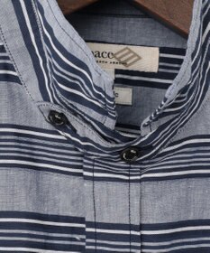 JOSEPH ABBOUD MOUNTAIN 【SPACE／UNISEX】七分袖 ランダムボーダー シャツ