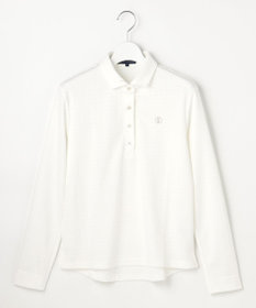 23区GOLF 【WOMEN】モノグラムジャガード長袖ポロシャツ