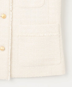 ANY SIS ツイードノーカラーミドル ジャケット