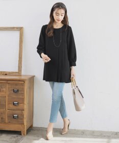 Tiaclasse L 【洗える】アシンメトリ―タックチュニック