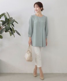 Tiaclasse L 【洗える】アシンメトリ―タックチュニック