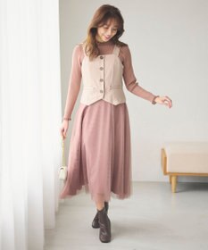 Feroux シアーフリル・ハイネックリブプルオーバー