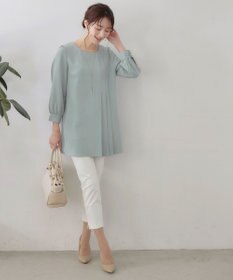 Tiaclasse L 【洗える】アシンメトリ―タックチュニック