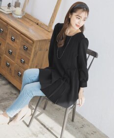 Tiaclasse L 【洗える】アシンメトリ―タックチュニック