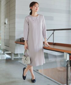 Tiaclasse L 【安田美沙子さん着用・洗える】フレアAラインリボンワンピース