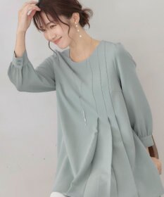 Tiaclasse L 【洗える】アシンメトリ―タックチュニック