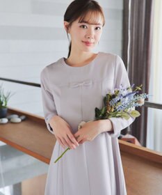 Tiaclasse L 【安田美沙子さん着用・洗える】フレアAラインリボンワンピース