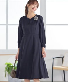 Tiaclasse 【セレモニー・XSサイズ追加・新色追加】ハートネックくるみ釦ワンピース