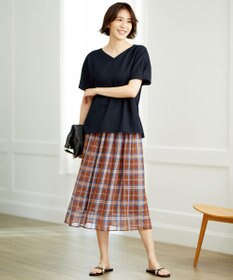 自由区 【WEB限定】シアーチェック ギャザースカート
