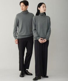 UNFILO MENS 【男女兼用】ソフトサーモ アンチピリングニット タートルネック チャコール