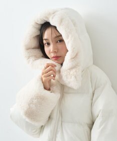 earth music&ecology フードファー中綿ショートコート