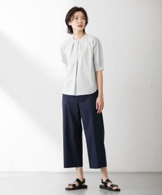 J.PRESS LADIES 【WEB限定カラーあり・セットアップ対応・洗える・撥水・防汚】コットンFITTYシャーク ワイド アンクル パンツ