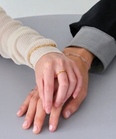 Phoebe 【金属アレルギー対応】チャンキーミックスチェーンブレスレット　ゴールド/サージカルステンレス