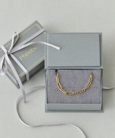 Phoebe 【金属アレルギー対応】チャンキーミックスチェーンブレスレット　ゴールド/サージカルステンレス