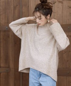 Tiaclasse 【洗える】モックネックポインテルニットトップス