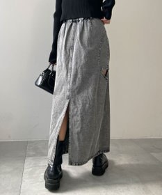 WEGO サークルカットレイヤードデニムロングスカート