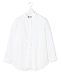 J.PRESS YORK STREET 【WOMEN】ピンタック バンドカラーストライプブラウス