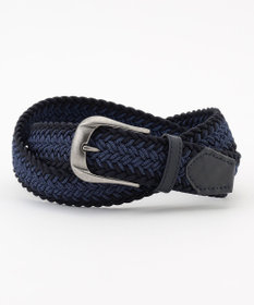 JOSEPH ABBOUD 【イタリア素材・ストレッチ・日本製】メランジヘリンボーン ベルト ネイビー系