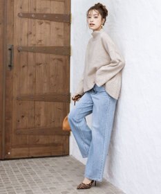 Tiaclasse 【洗える】モックネックポインテルニットトップス