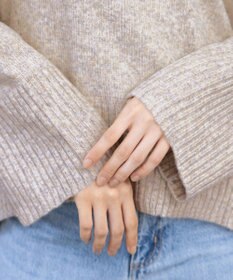 Tiaclasse 【洗える】モックネックポインテルニットトップス