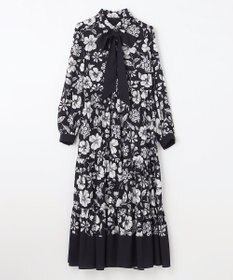 GRACE CONTINENTAL フラワープリントティアードワンピース