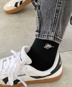 WEGO カラーロゴ刺繍アンクルパイルソックス