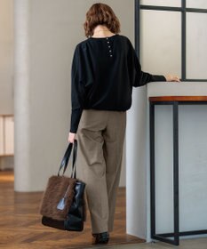 23区 L 【洗える/ご好評につきカラー追加】ヴィスコースストレッチ ドルマン ニット