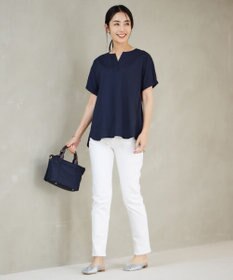 J.PRESS LADIES L 【接触冷感】プレーティングジャージー フレンチスリーブ カットソー