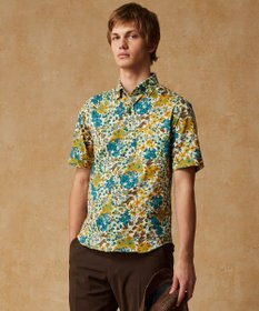 JOSEPH ABBOUD 【リバティ】リバティシェラトンジャージープリント 半袖シャツ マスタード系6