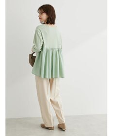 Green Parks バックギャザー布帛切替プルオーバー