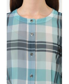 DAKS ビッグトランスチェックシフォンブラウス