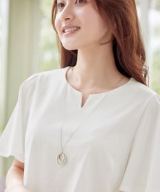 Tiaclasse 【おのののかさん着用】「サマケア」キーネックフレアスリーブトップス